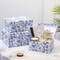 Blue and White Porcelain Storage Boxes with Lids (Rectangular Set 4)
